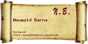 Neuwald Barna névjegykártya